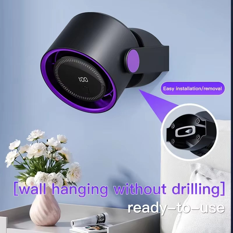 100 Level Bladeless Fan Portable Small Usb Charge Silent Desktop Digital Display High-Speed Circulating Cooling Fan