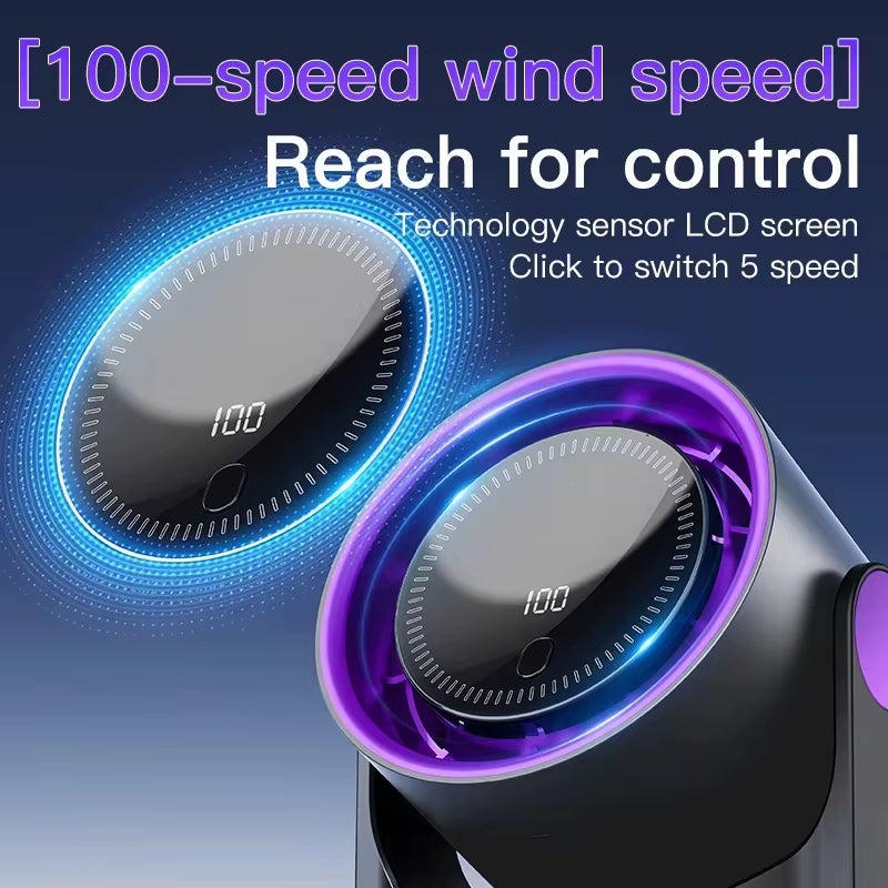 100 Level Bladeless Fan Portable Small Usb Charge Silent Desktop Digital Display High-Speed Circulating Cooling Fan